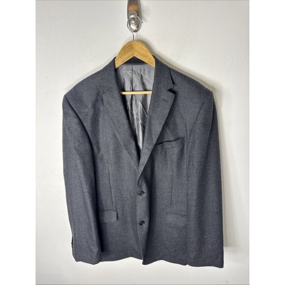 Austin Reed Signature Blazer Men’s 46L Gray Wool Check Two Button Sport Coat - Picture 1 of 8